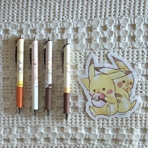 Pokemon Pikachu Pentel Energel Pens Pencil Sticker Stationery Bundle